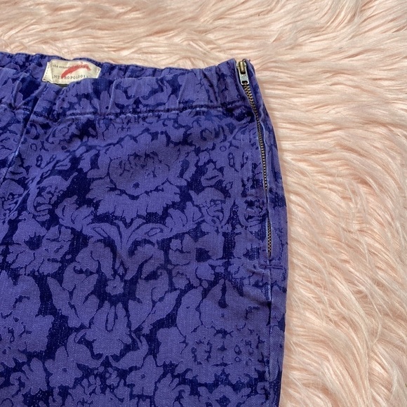 Anthropologie The Essential Skinny Indigo Floral Velvet Pants sz 4 - Picture 6 of 11